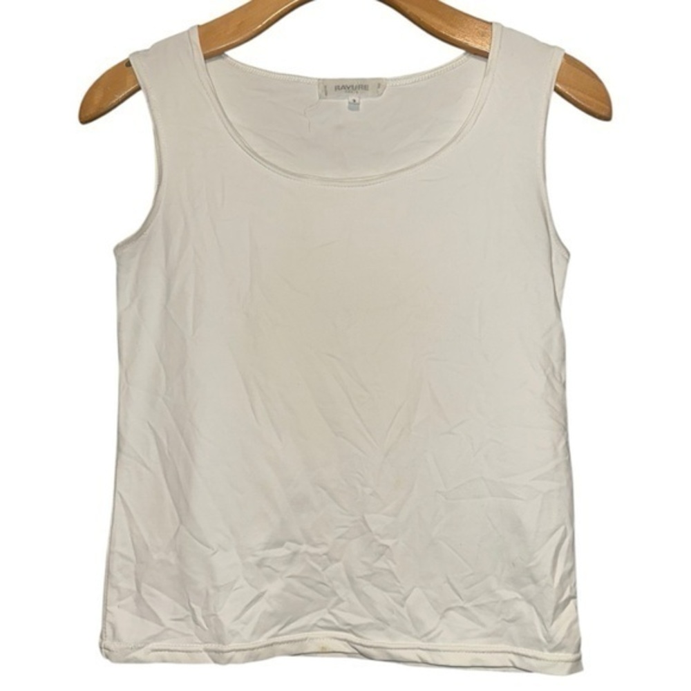 RAYURE PARIS Women’s Size 3 M White Stretch Sleeveless Stretchy Tank Top